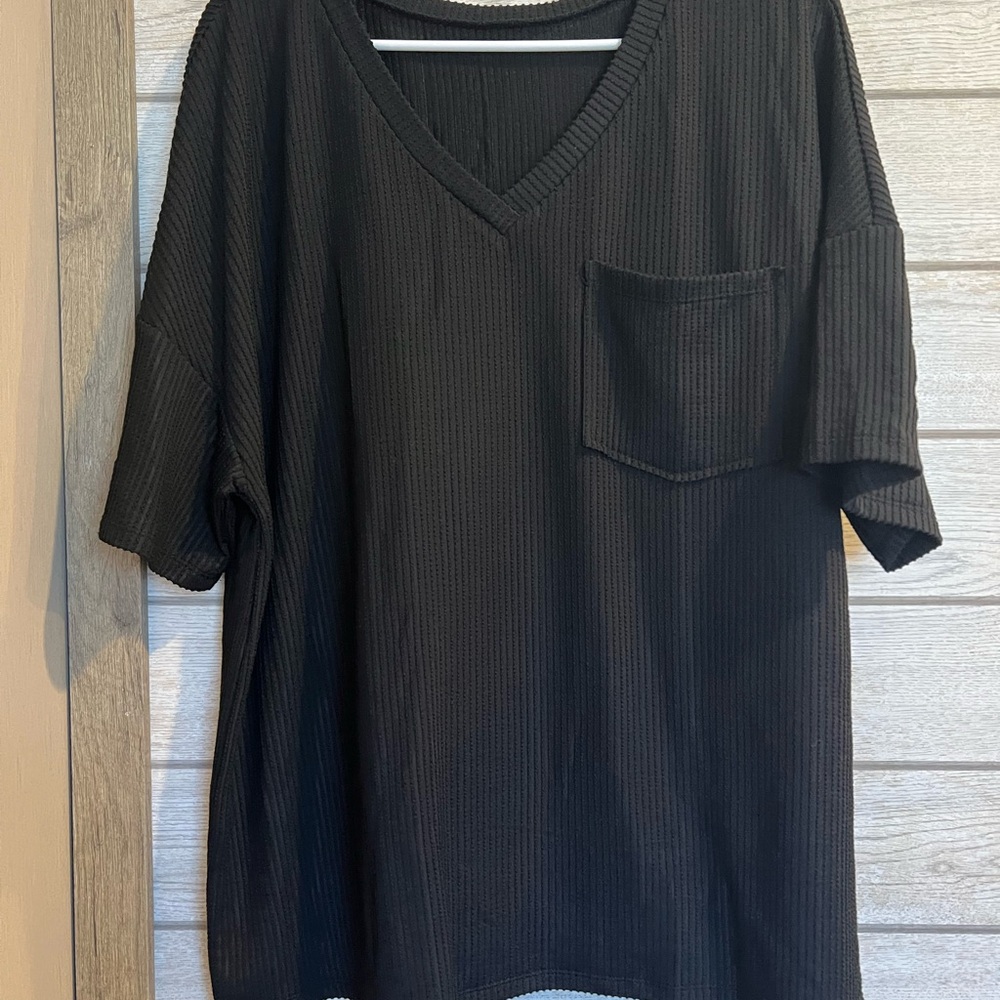 Black V-Neck Shirt
